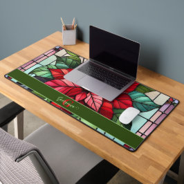 Personalisierte festgehaltene Gläser Poinsettia Schreibtischunterlage