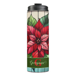 Personalisierte festgehaltene Gläser Poinsettia Thermosbecher