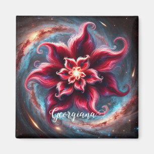 Personalisierte festliche Poinsettia Galaxie Magnet