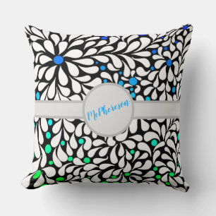 Personalisierte fette moderne Blume Blau aquamarin Kissen