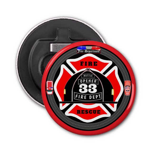 Personalisierte Feuerwehr Flaschenöffner (Vorderseite)