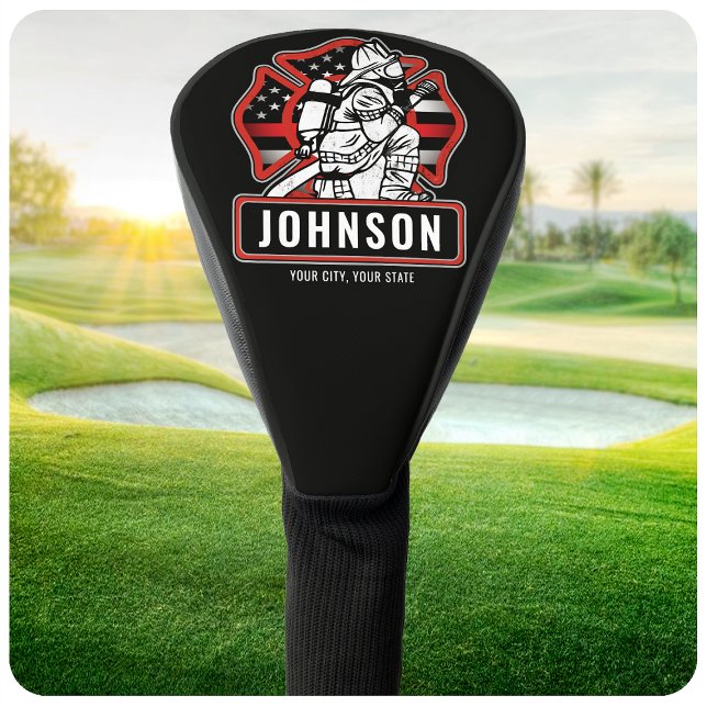 Personalisierte Feuerwehrfeuerfestungsflagge Golf Headcover (Von Creator hochgeladen)