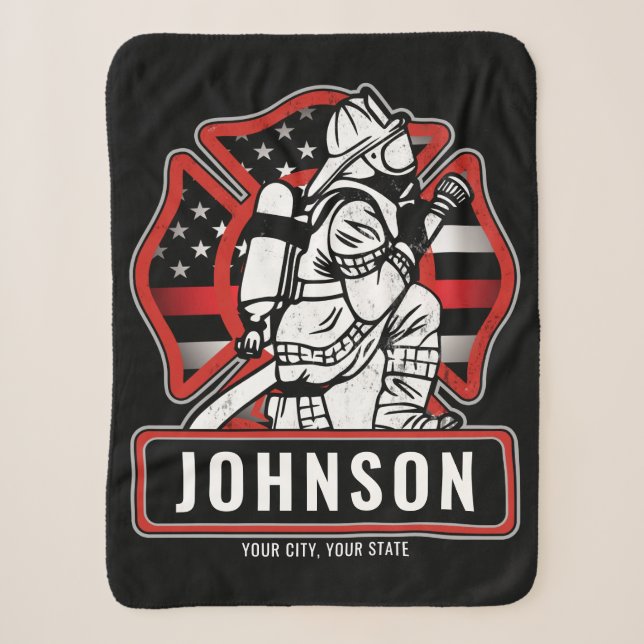 Personalisierte Feuerwehrfeuerfestungsflagge Sherpadecke (Vorderseite)
