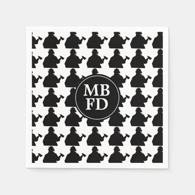Personalisierte Feuerwehrmänner Napkins Serviette (Vorderseite)