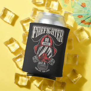 Personalisierte Feuerwehrmaske Feuerwehrhelm Dosenkühler