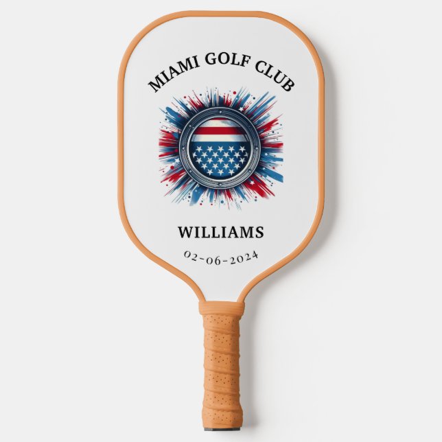 Personalisierte Feuerwehrmonogramm Pickleball Schläger (Vorderseite)