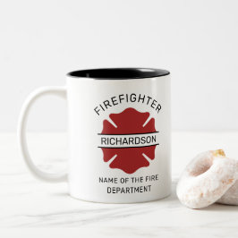 Personalisierte Feuerwehrsymbolabteilung Zweifarbige Tasse