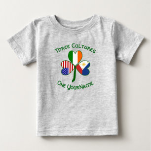 Personalisierte Filipino Irisch USA Kleeblatt-Flag Baby T-shirt