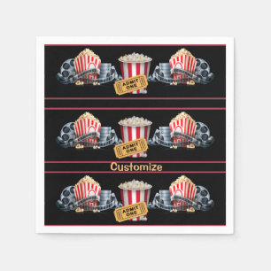 Personalisierte Film-Nachtpopcorn-Servietten Serviette