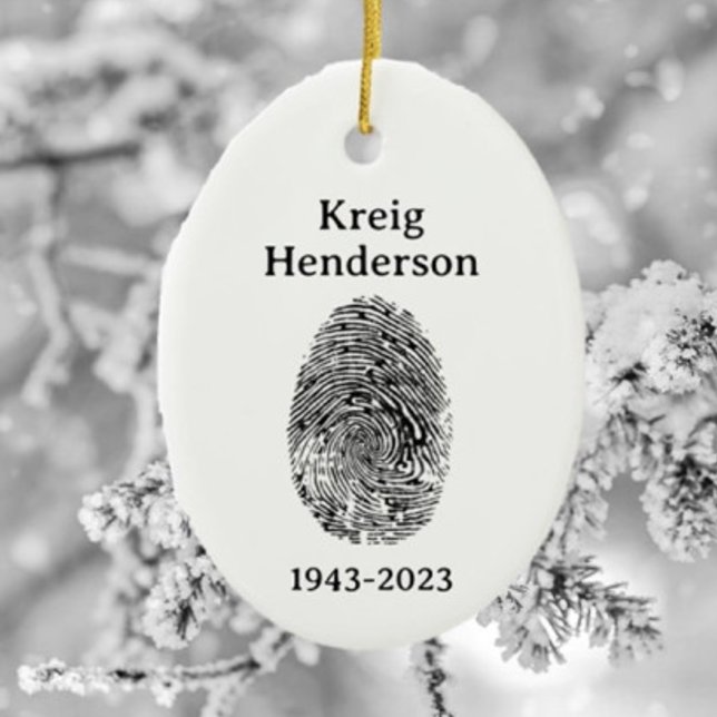 Personalisierte Fingerabdruck-Gedenkveranstaltung Keramik Ornament (Von Creator hochgeladen)