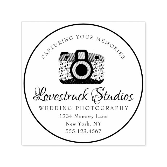 Personalisierte Firmenlogo-Kamera für Fotografen Permastempel (Design)