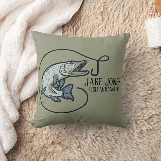 Personalisierte Fische und Haken Kissen (Decke)