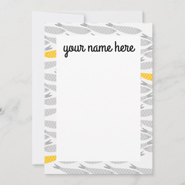 Personalisierte Fischnotecards Dankeskarte (Vorderseite)