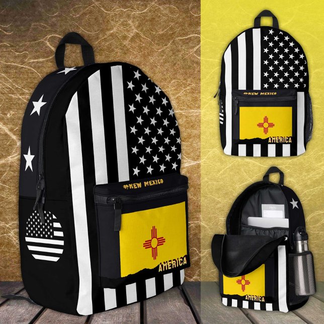 Personalisierte Flag-Tasche aus New Mexico, amerik Bedruckter Rucksack (Von Creator hochgeladen)