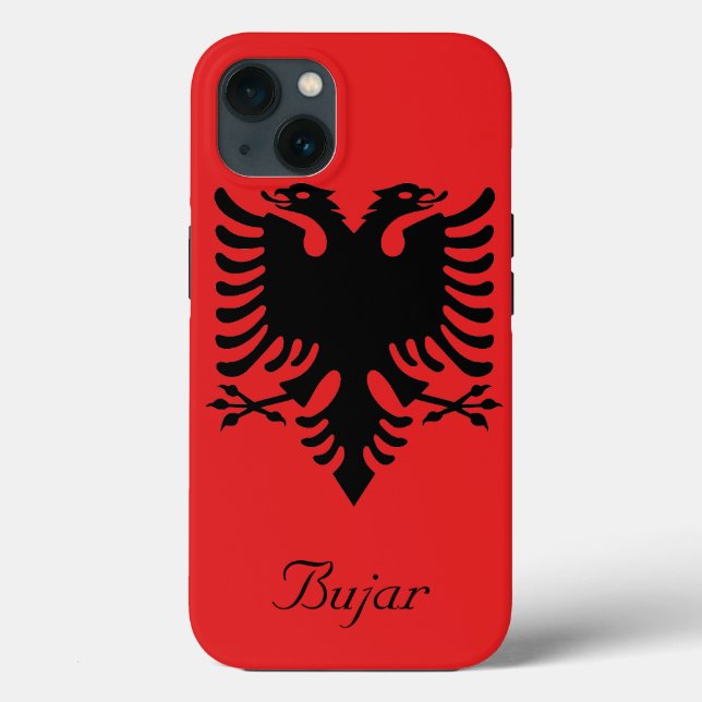Personalisierte Flagge Albaniens Doppelhüllenadler Case-Mate iPhone Hülle (Rückseite)