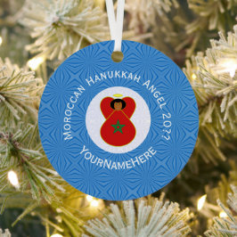 Personalisierte Flagge des marokkanischen Hanukkah Ornament Aus Metall