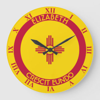 Personalisierte Flagge des neuen Mexiko-Landes der Große Wanduhr