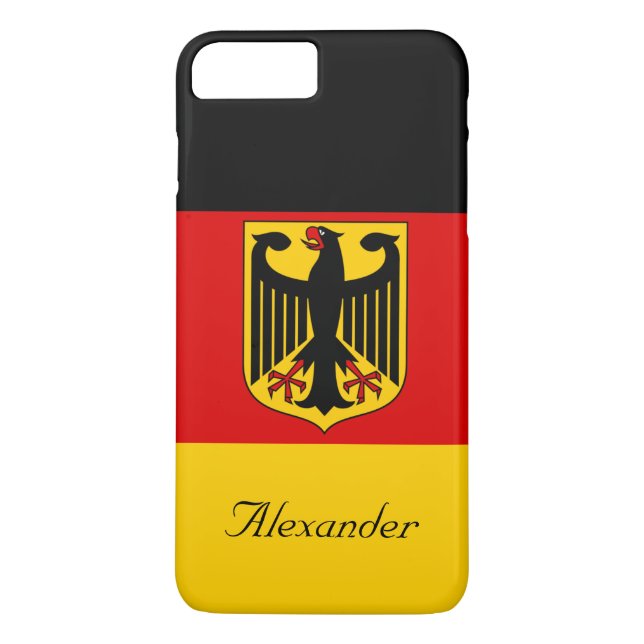 Personalisierte Flagge Deutschlands mit Wappen Case-Mate iPhone Hülle (Rückseite)