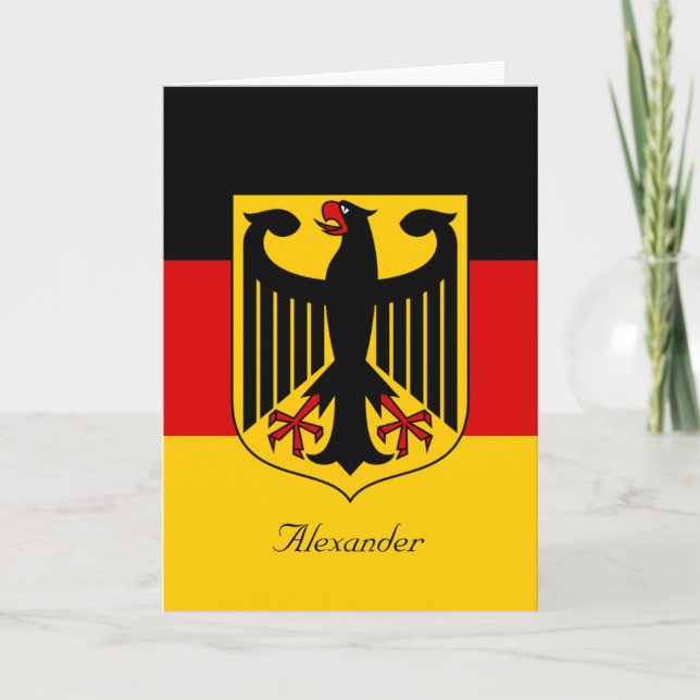 Personalisierte Flagge Deutschlands mit Wappen Karte (Vorderseite)