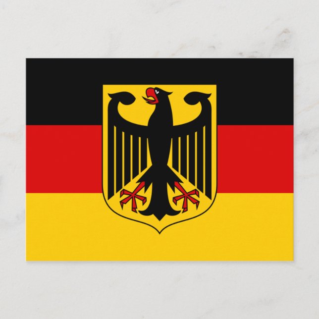 Personalisierte Flagge Deutschlands mit Wappen Postkarte (Vorderseite)