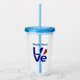 Personalisierte Flagge für die Blaue LIEBE Acryltrinkbecher