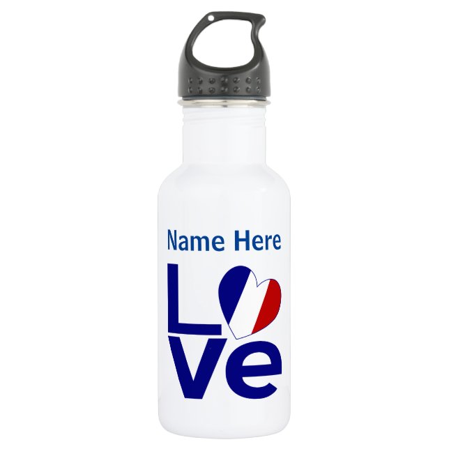 Personalisierte Flagge für die Blaue LIEBE Edelstahlflasche (Vorderseite)