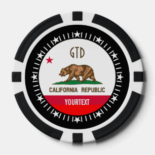 Personalisierte Flagge für Ihren kalifornischen Te Pokerchips