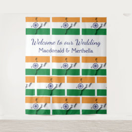 Personalisierte Flagge Indiens Wandteppich