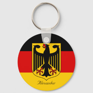 Personalisierte Flagge von Deutschland mit Wappen Schlüsselanhänger