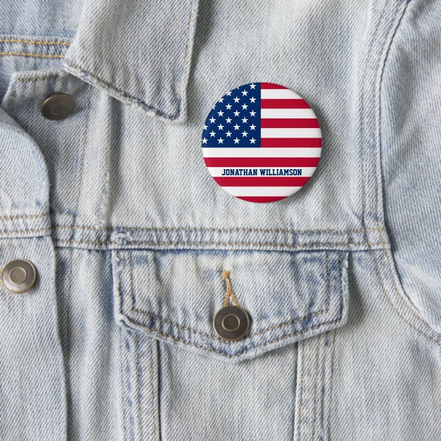 Personalisierte Flaggen-US Flagge der USA Button (Beispiel)