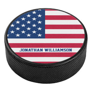 Personalisierte Flaggen-US Flagge der USA Eishockey Puck