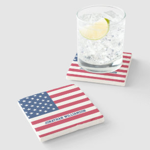 Personalisierte Flaggen-US Flagge der USA Steinuntersetzer