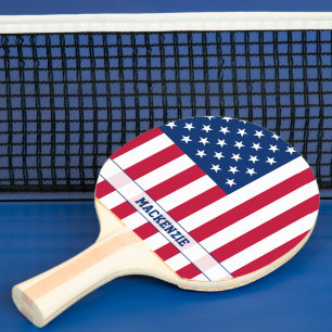 Personalisierte Flaggen-US Flagge der USA Tischtennis Schläger