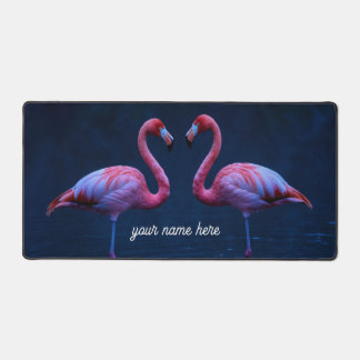 Personalisierte Flamingo-Paar-Schreibtischunterlag Schreibtischunterlage