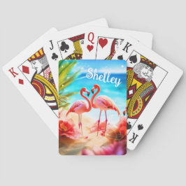 Personalisierte Flamingo-Themenkarten Spielkarten