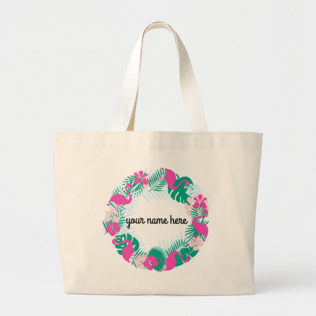 Personalisierte Flamingo Tote Tasche (Vorne)