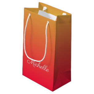 Personalisierte Flamme und gelbe Ober Kleine Geschenktüte