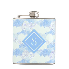 Personalisierte Flas mit modernen blauen Regenwolk Flachmann