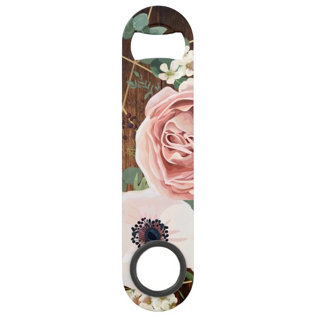Personalisierte Flaschenöffner Geometrische Rose G (Vorderseite)