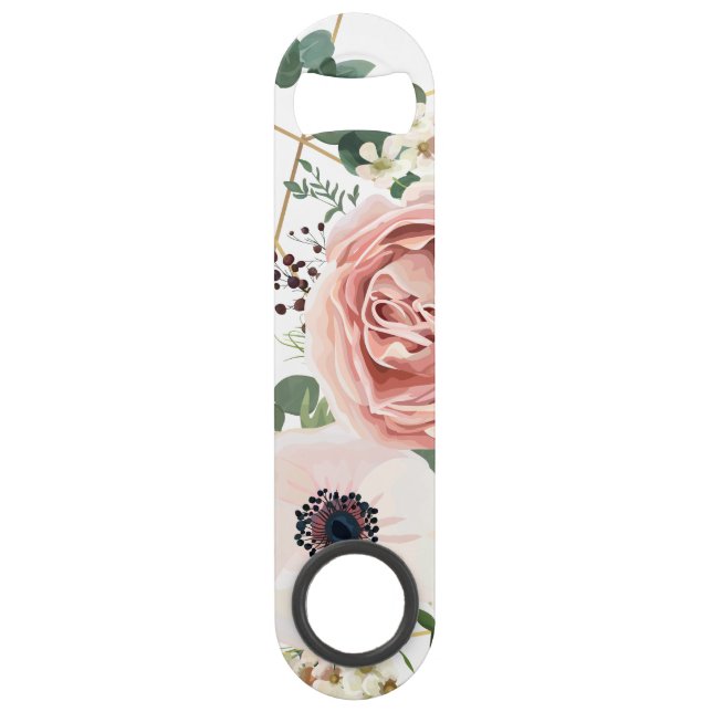 Personalisierte Flaschenöffner Geometrische Rose G (Vorderseite)