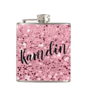 Personalisierte Flask-Roségold-Glitter Flachmann