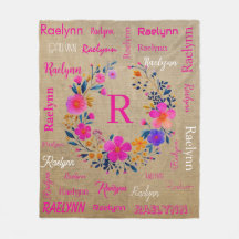 Personalisierte Fleece-Decke mit Ihrem Namen 