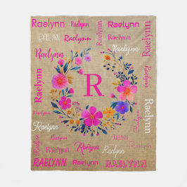 Personalisierte Fleece-Decke mit Ihrem Namen  Fleecedecke