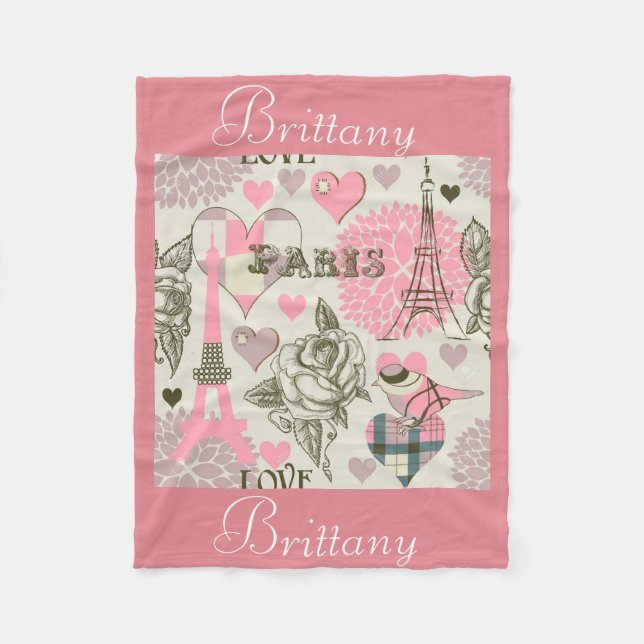 Personalisierte Fleece-Decke/Paris Fleecedecke (Vorderseite)