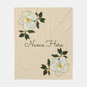 Personalisierte Fleece-Decken mit Magnolien Fleecedecke