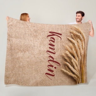 Personalisierte Fleece Thheat auf Burlap Sack Cou