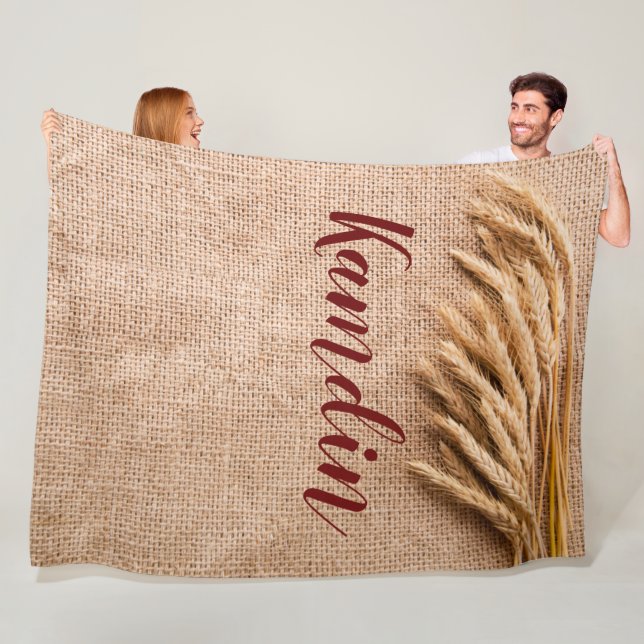 Personalisierte Fleece Thheat auf Burlap Sack Cou (Beispiel)