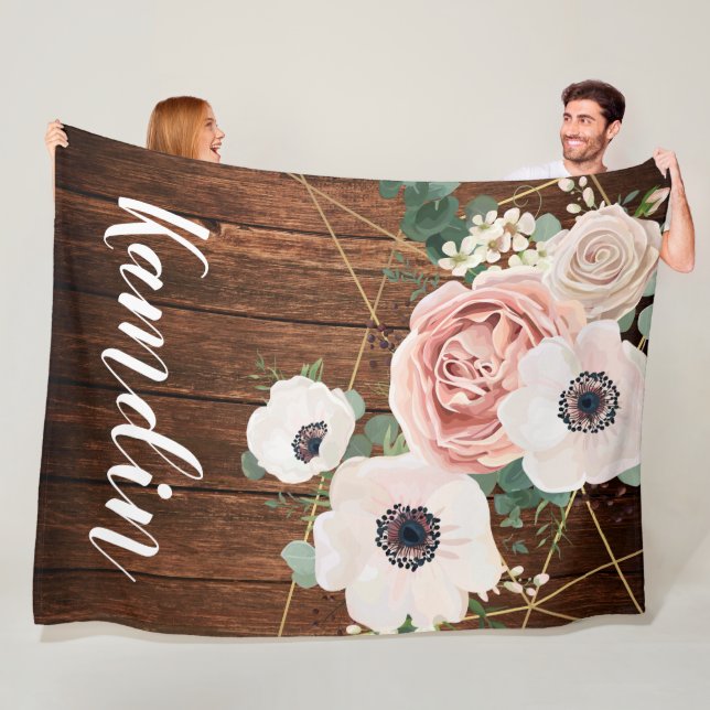 Personalisierte Fleece Throw Geometric Garden Rose (Beispiel)