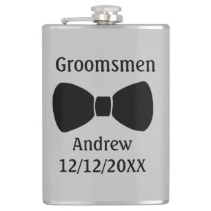 Personalisierte Fliege Schwarz Grau Geschenk für T Flachmann