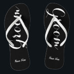 Personalisierte Flip Flops mit Namen<br><div class="desc">Das perfekte Paar Flip Flops für den Groom! Personalisieren Sie sie mit seinem Namen, oder entfernen Sie alle zusammen.</div>